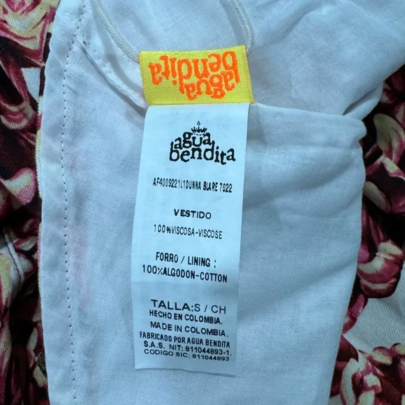 NWT Agua Bendita Dunna Blare Dress Floral Maxi Size Small - Picture 8 of 8